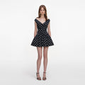 Black Polka Dot Cotton Mini Dress