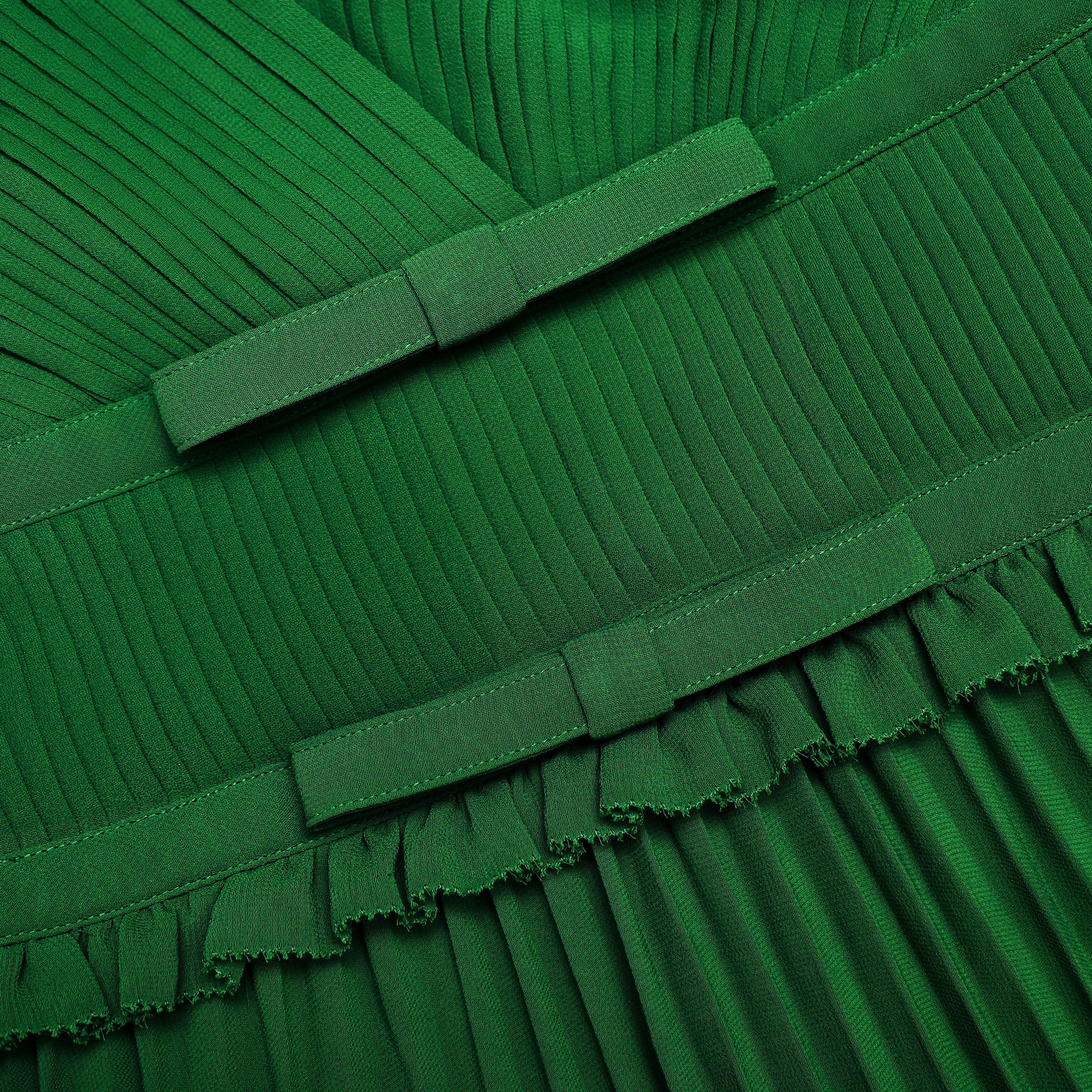 Green Chiffon Midi Dress