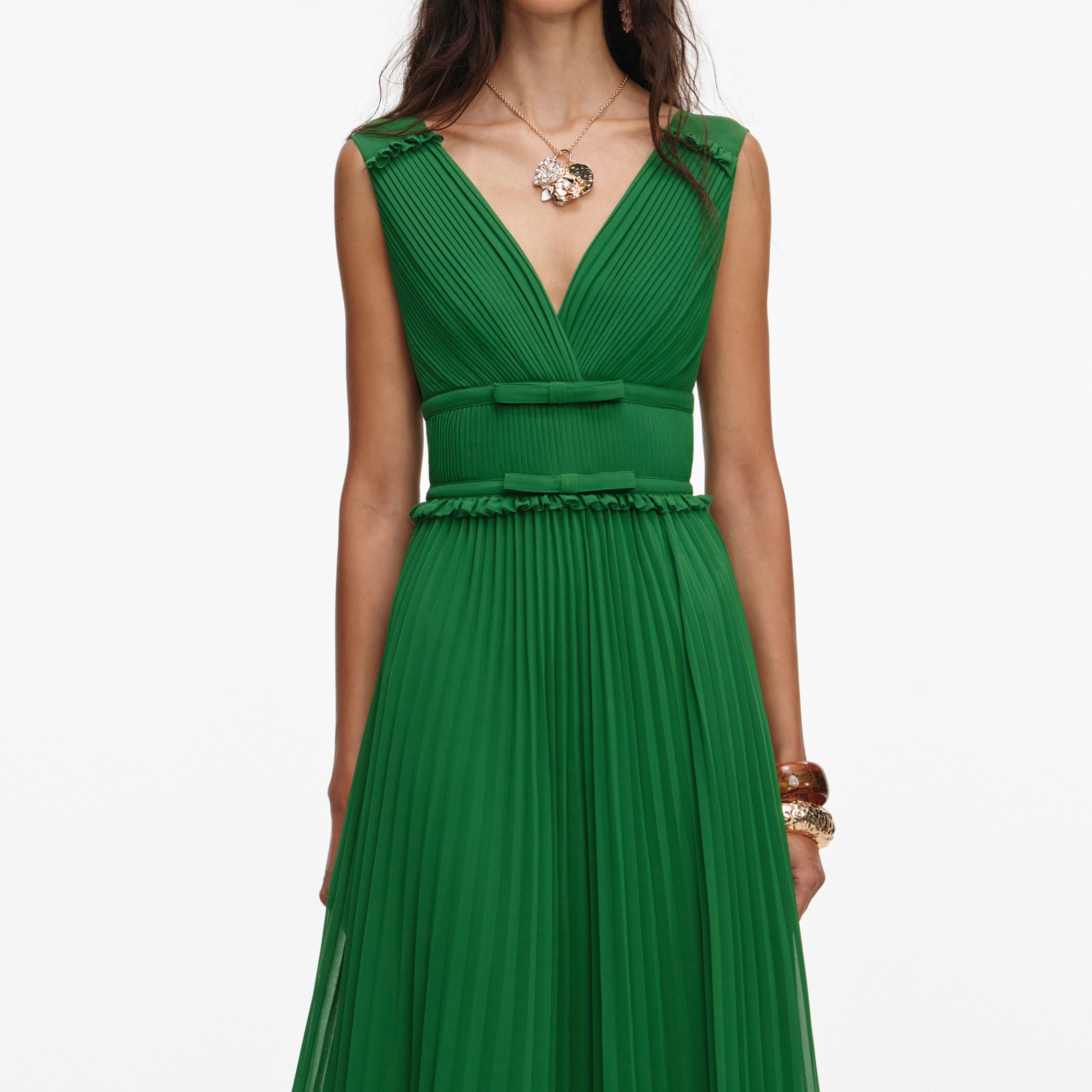 オールインワン・サロペット Self-Portrait Green Chiffon Midi Dress Green Chiffon Midi Dress – self-portrait-US