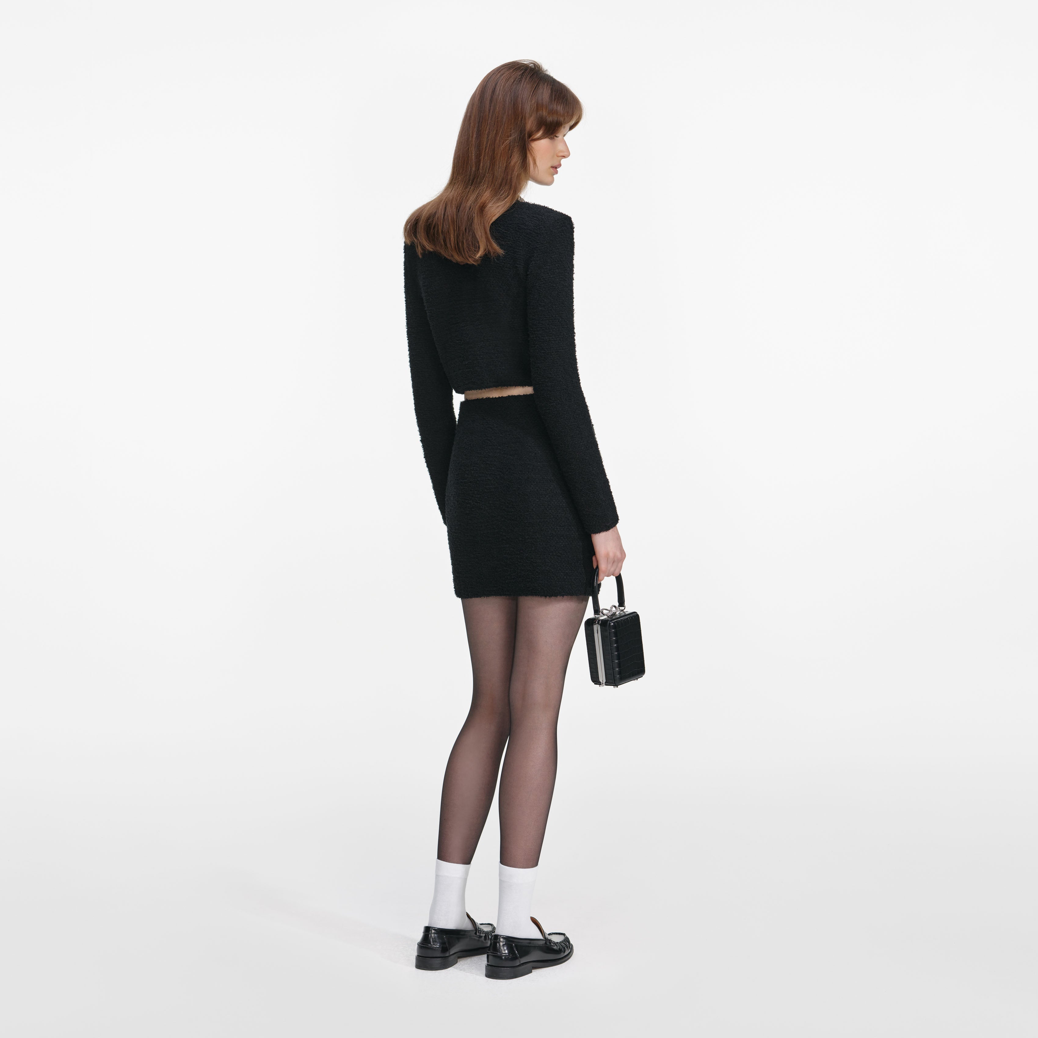 Black Knit Mini Skirt – self-portrait-US
