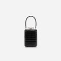 Black Croc Leather Micro Bag
