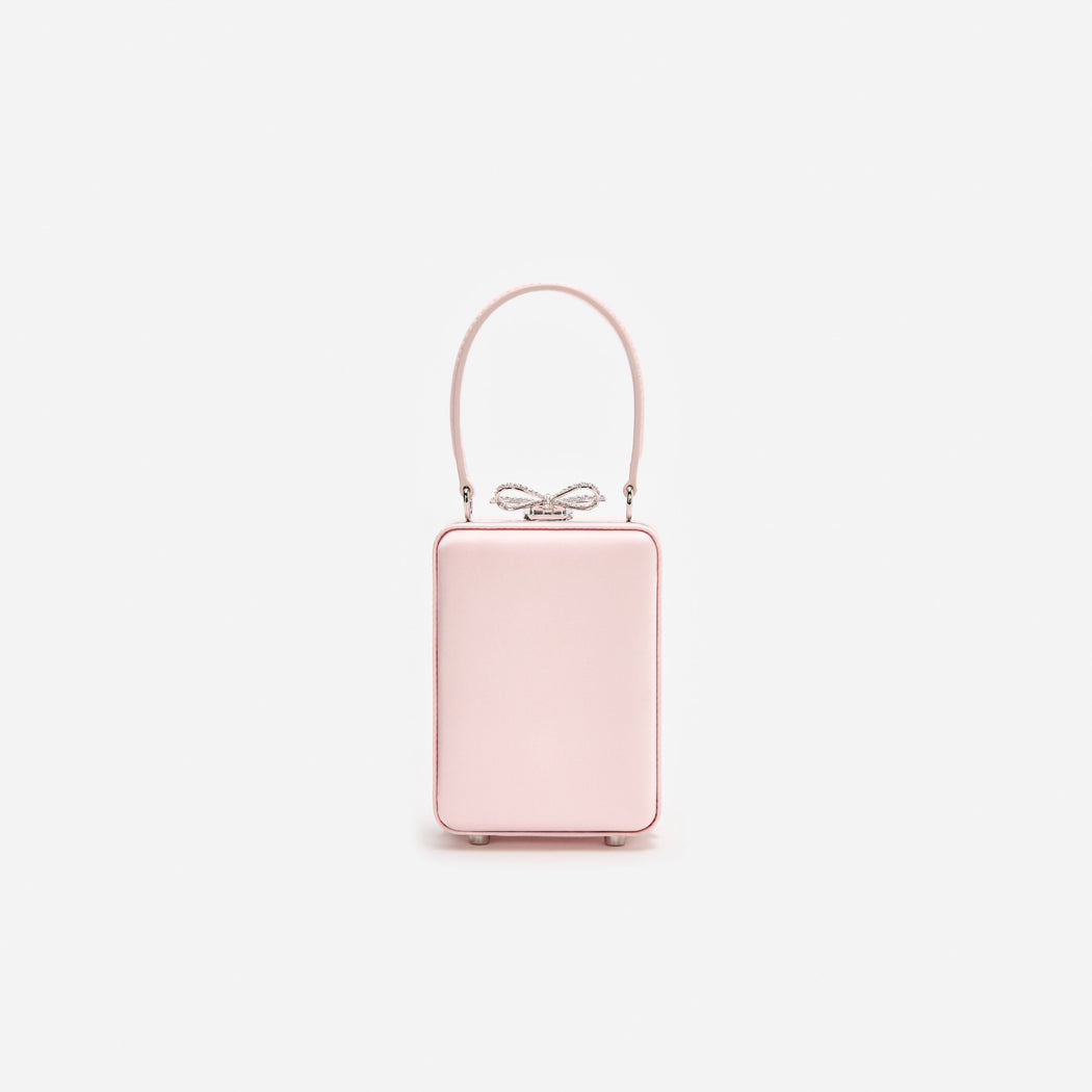 Pink Satin Floral Beaded Micro Bag