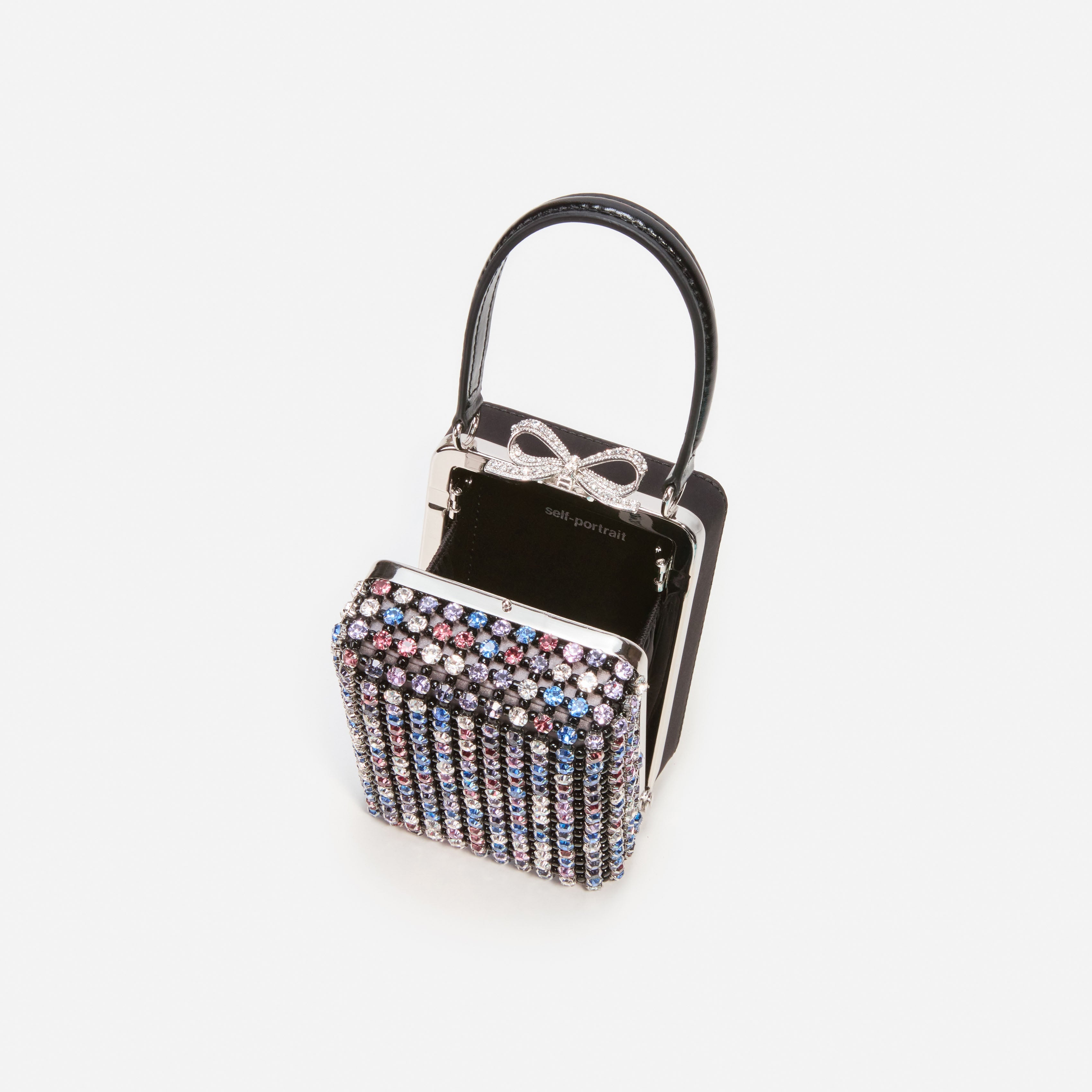 Multi Crystal Chainmail Micro Bag – self-portrait-US