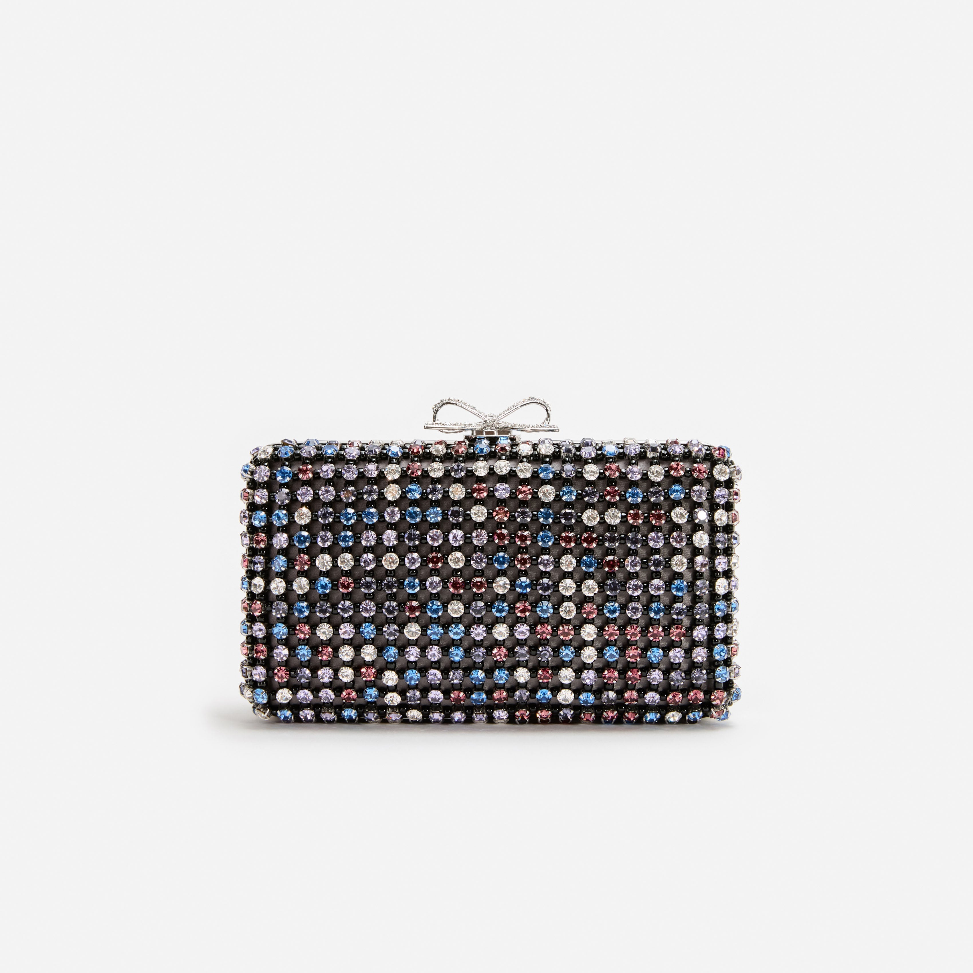 Multi Crystal Heart Clutch – self-portrait-US