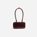 Brown Croc Leather Mini Shoulder Bag