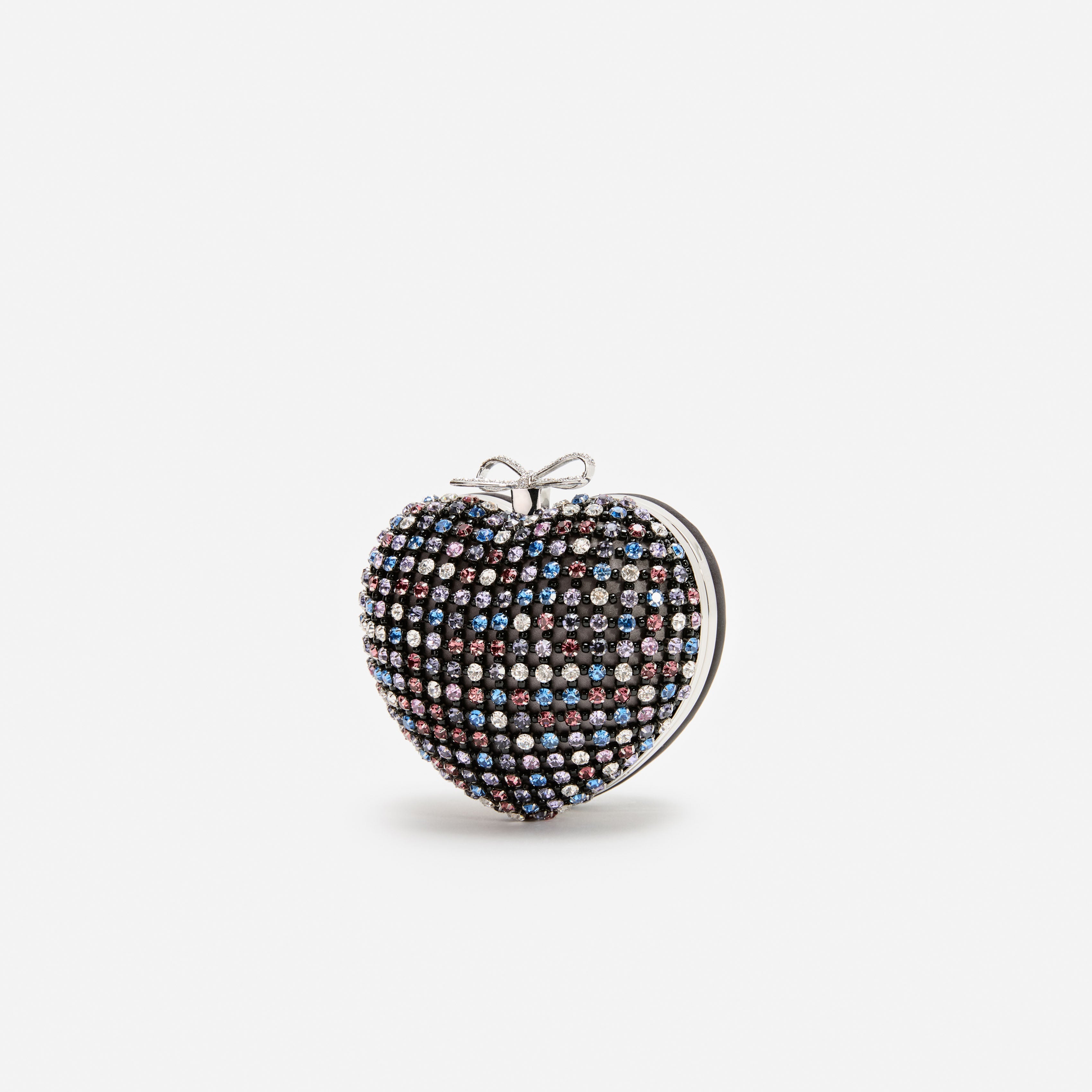 Multi Crystal Heart Clutch – self-portrait-US