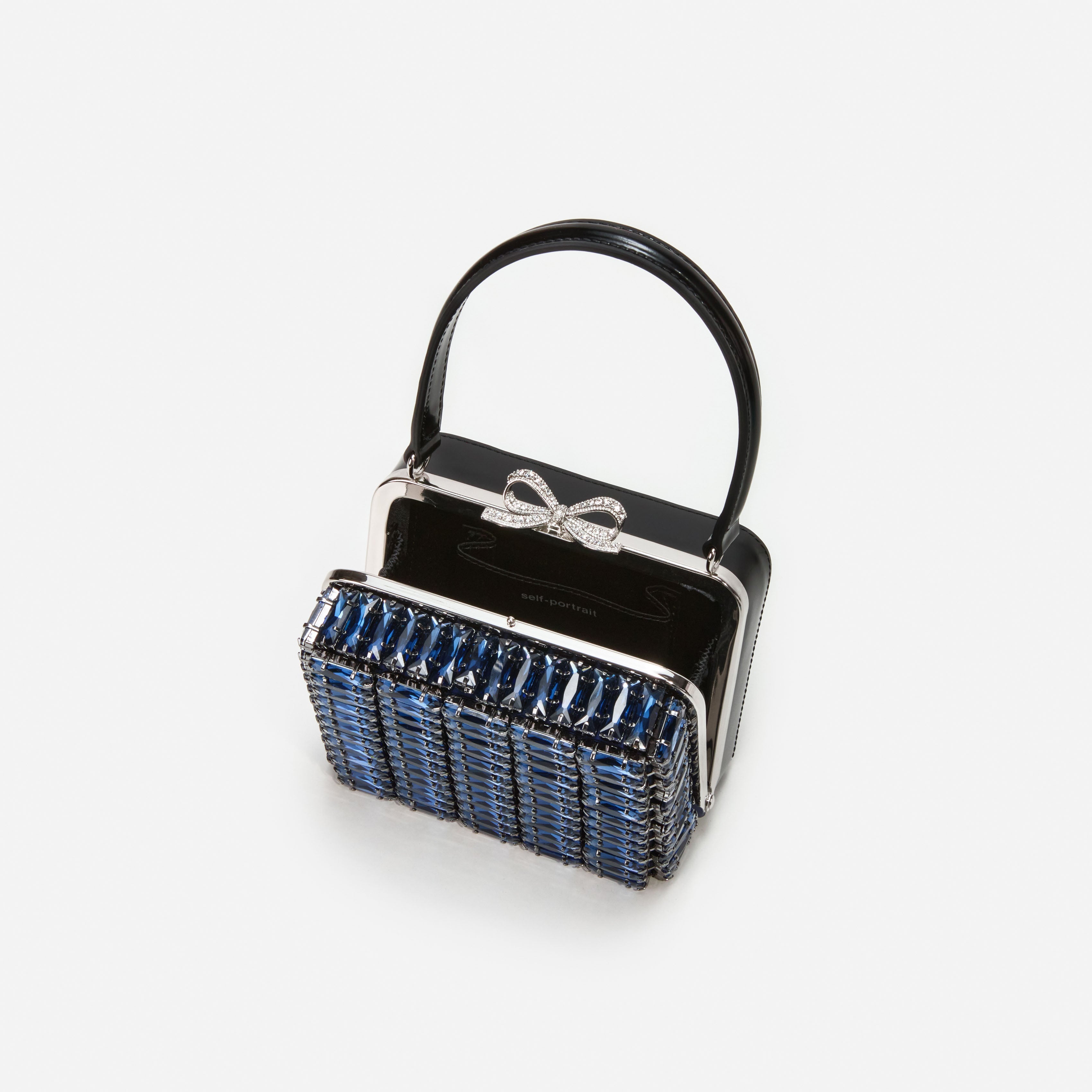 Navy Crystal Mirco Bag – self-portrait-US