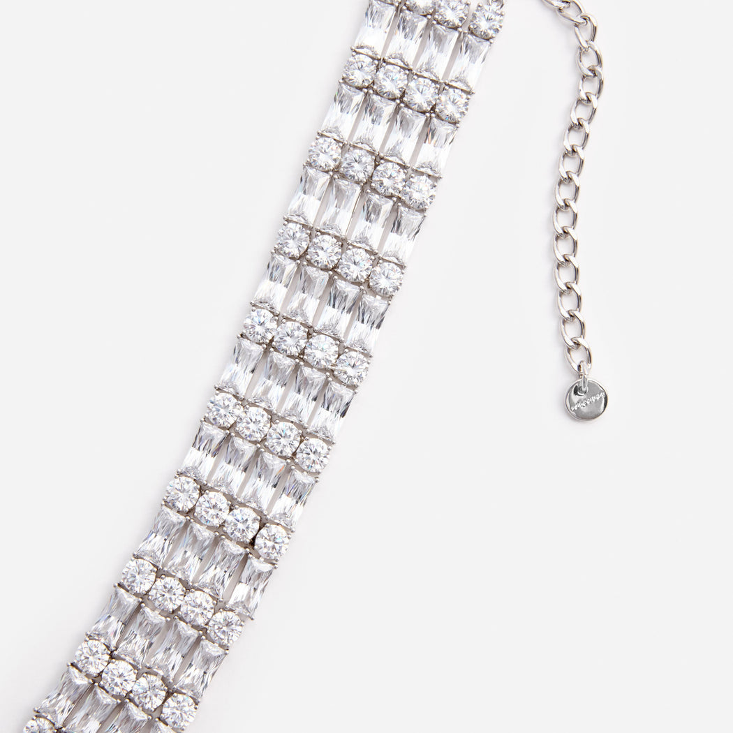 Silver Crystal Choker