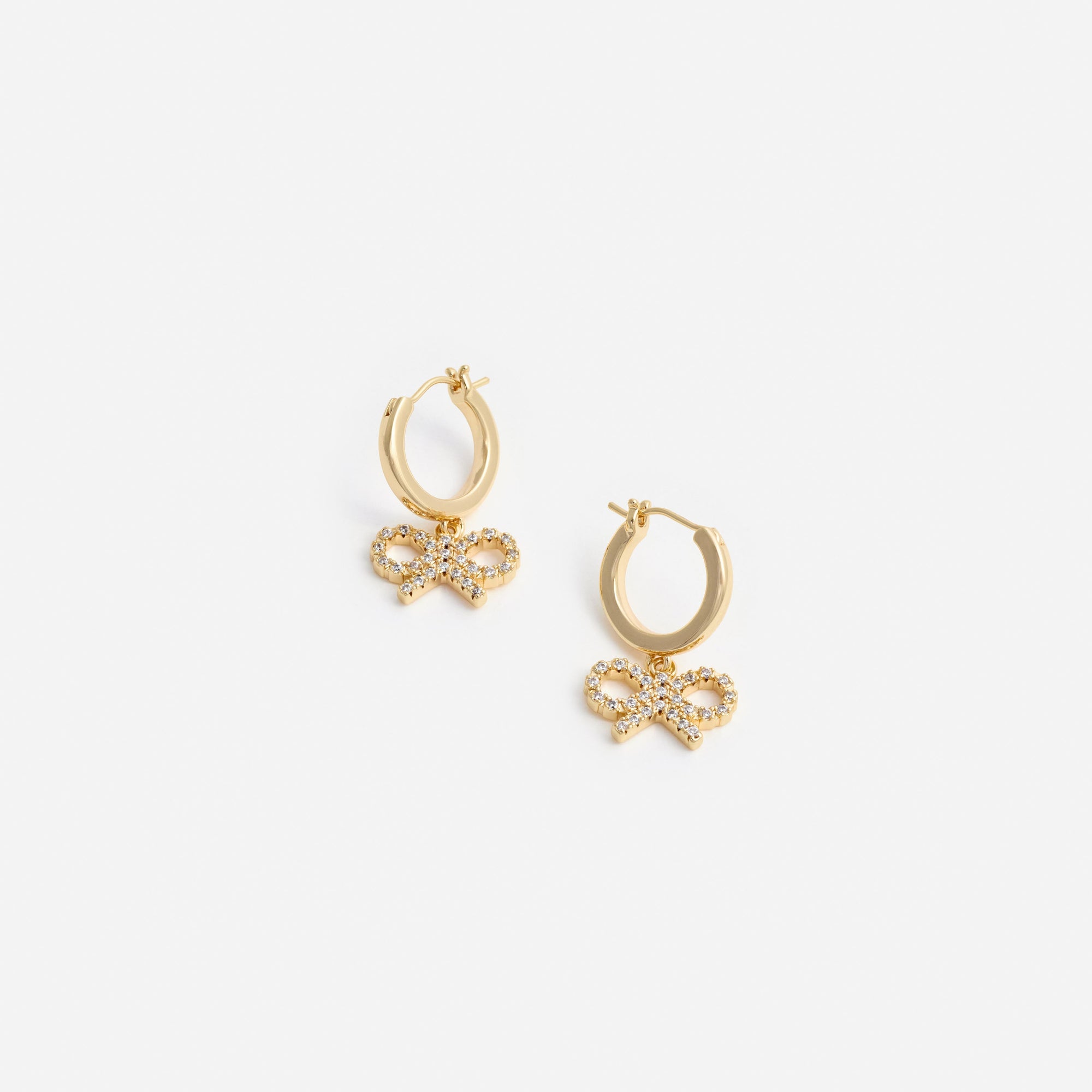 Gold Bow Hoop Earrings