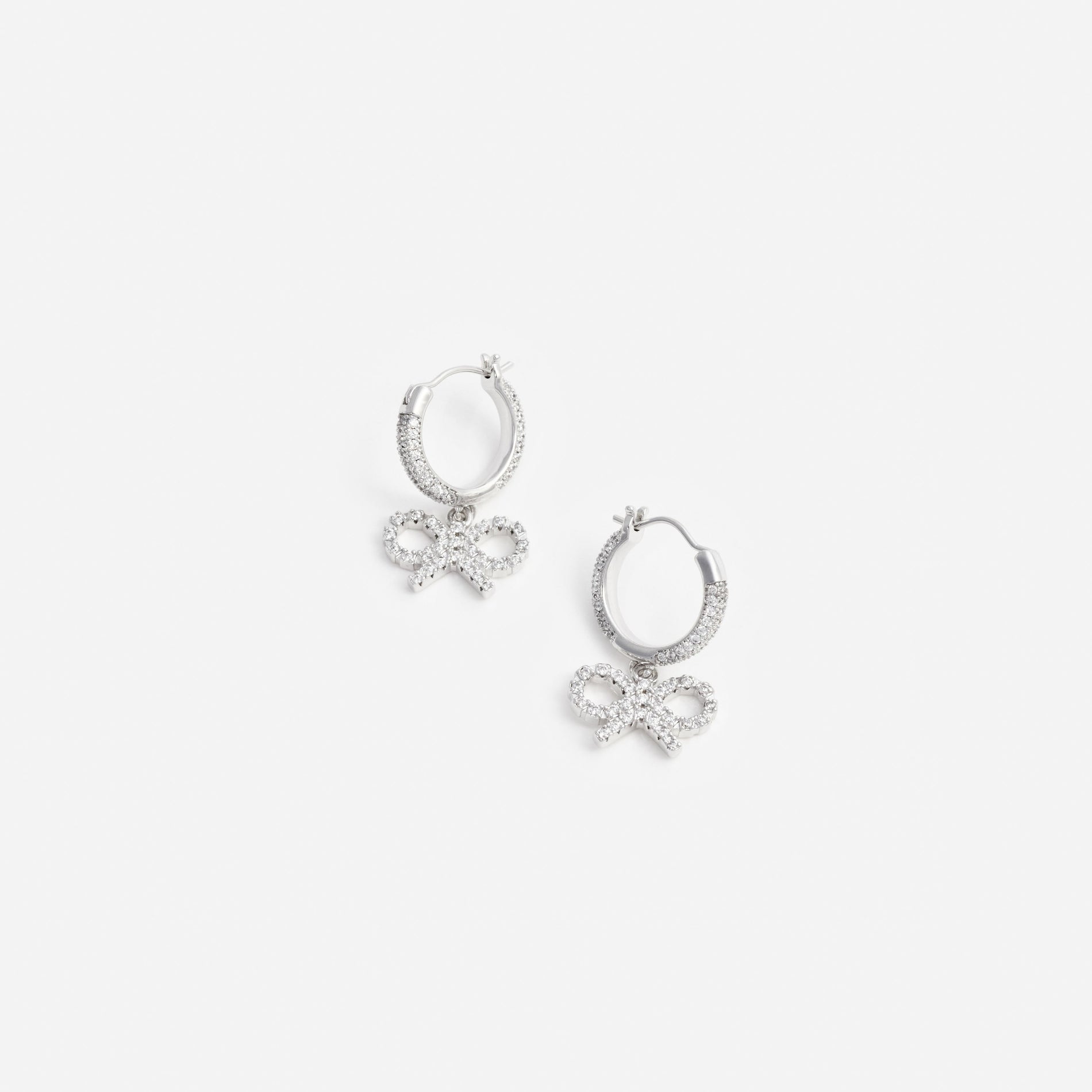 Crystal Bow Hoop Earrings