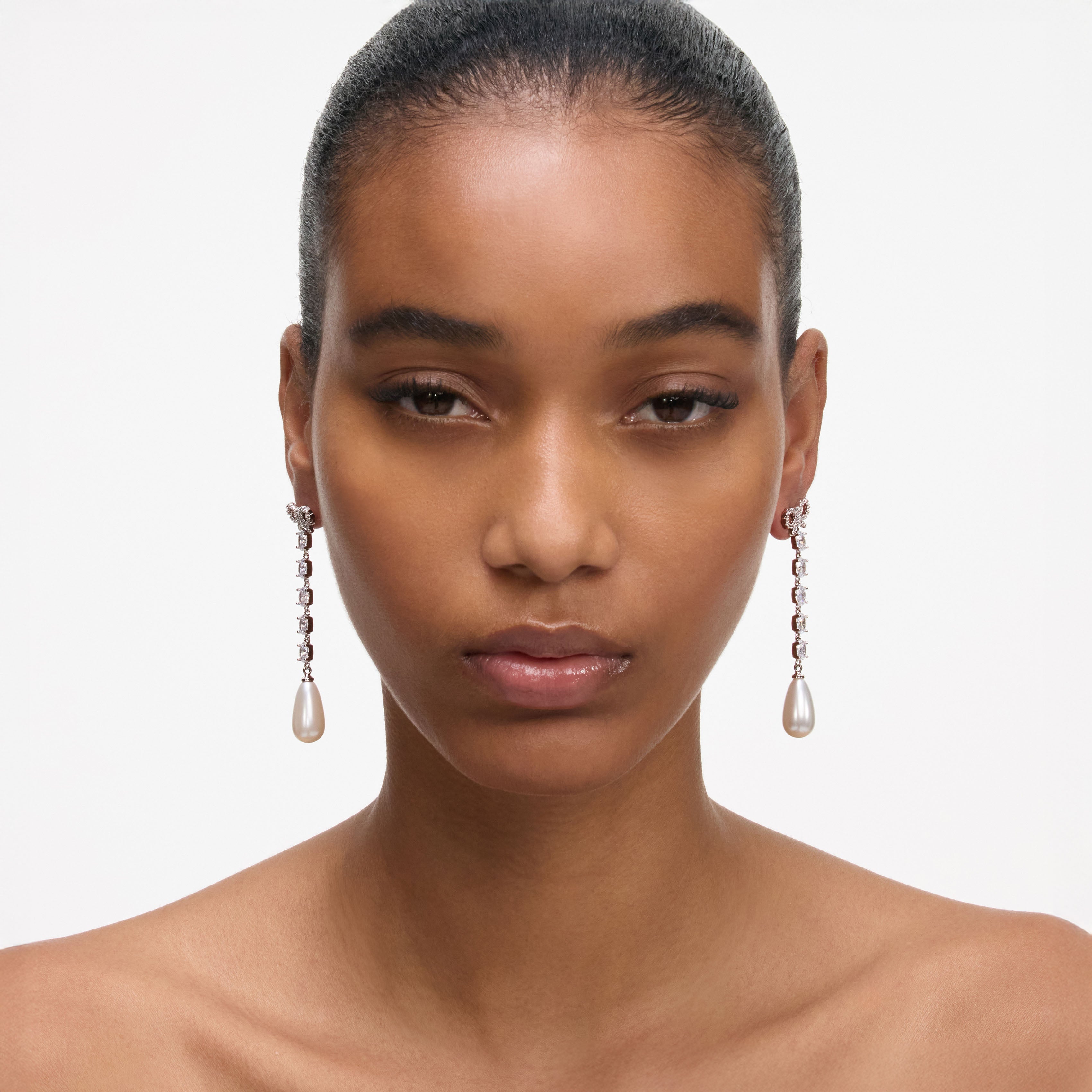 Bow Pearl Droplet Earrings – self-portrait-US