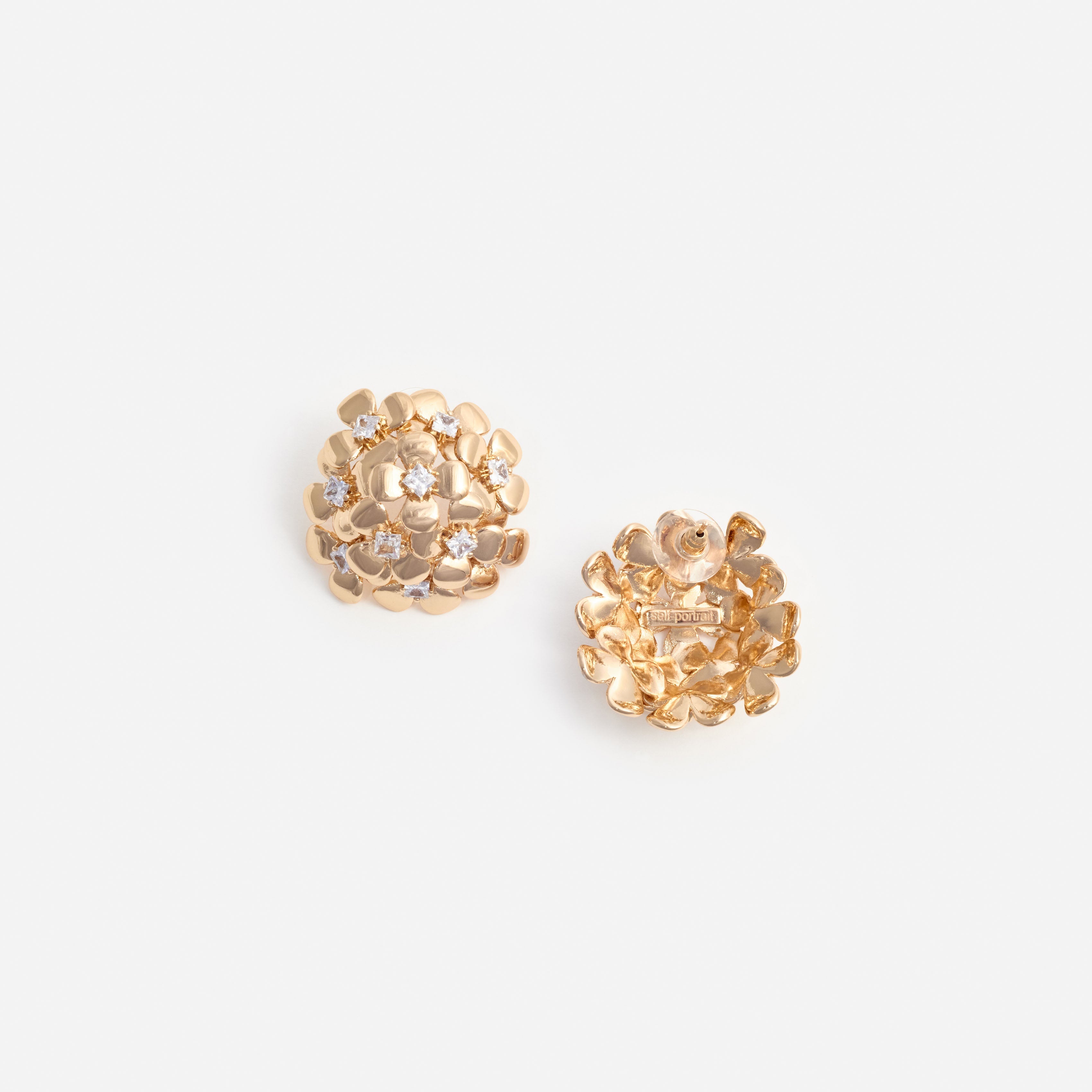Crystal Flower Earrings – self-portrait-US