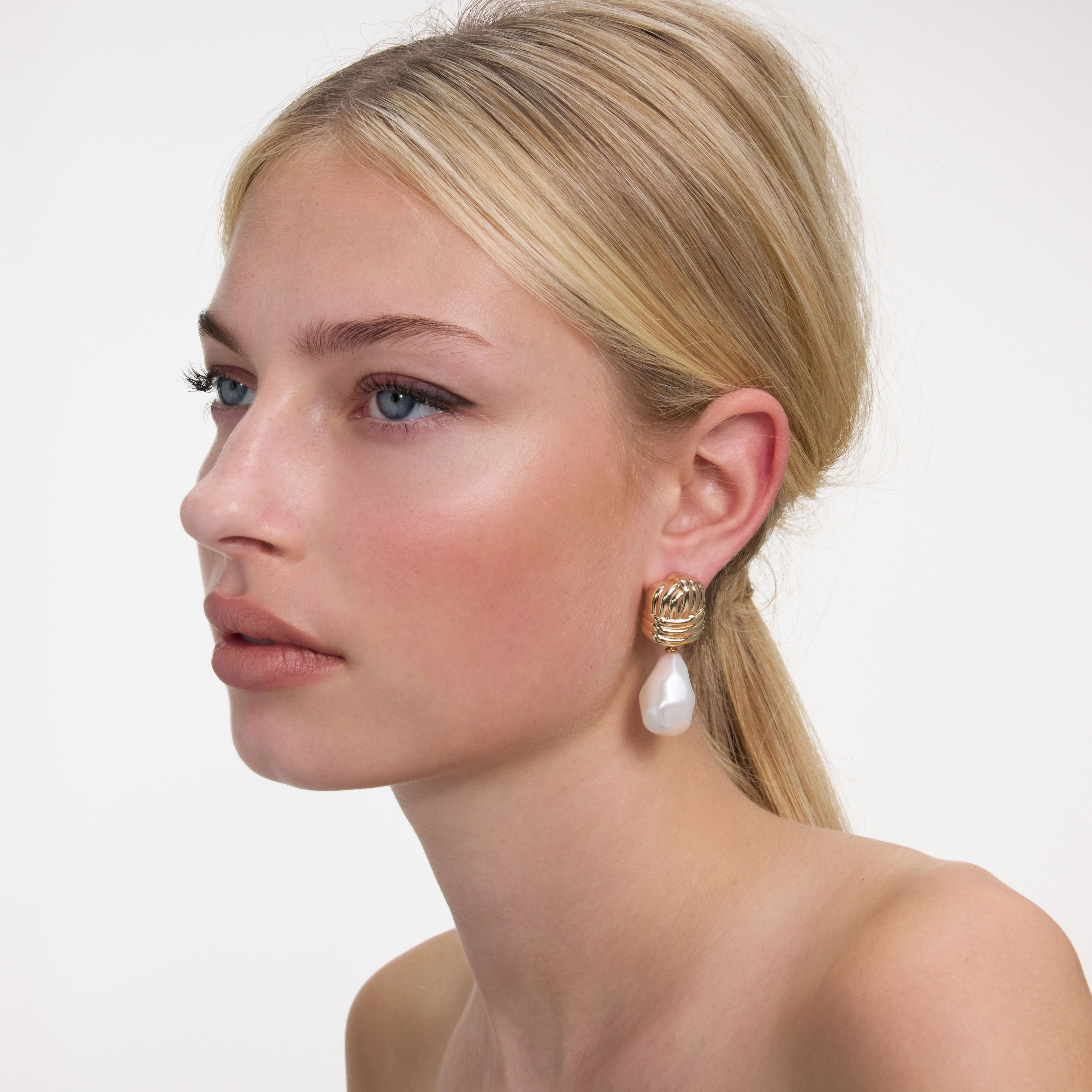 Double Bow Pearl Earrings – self-portrait-US