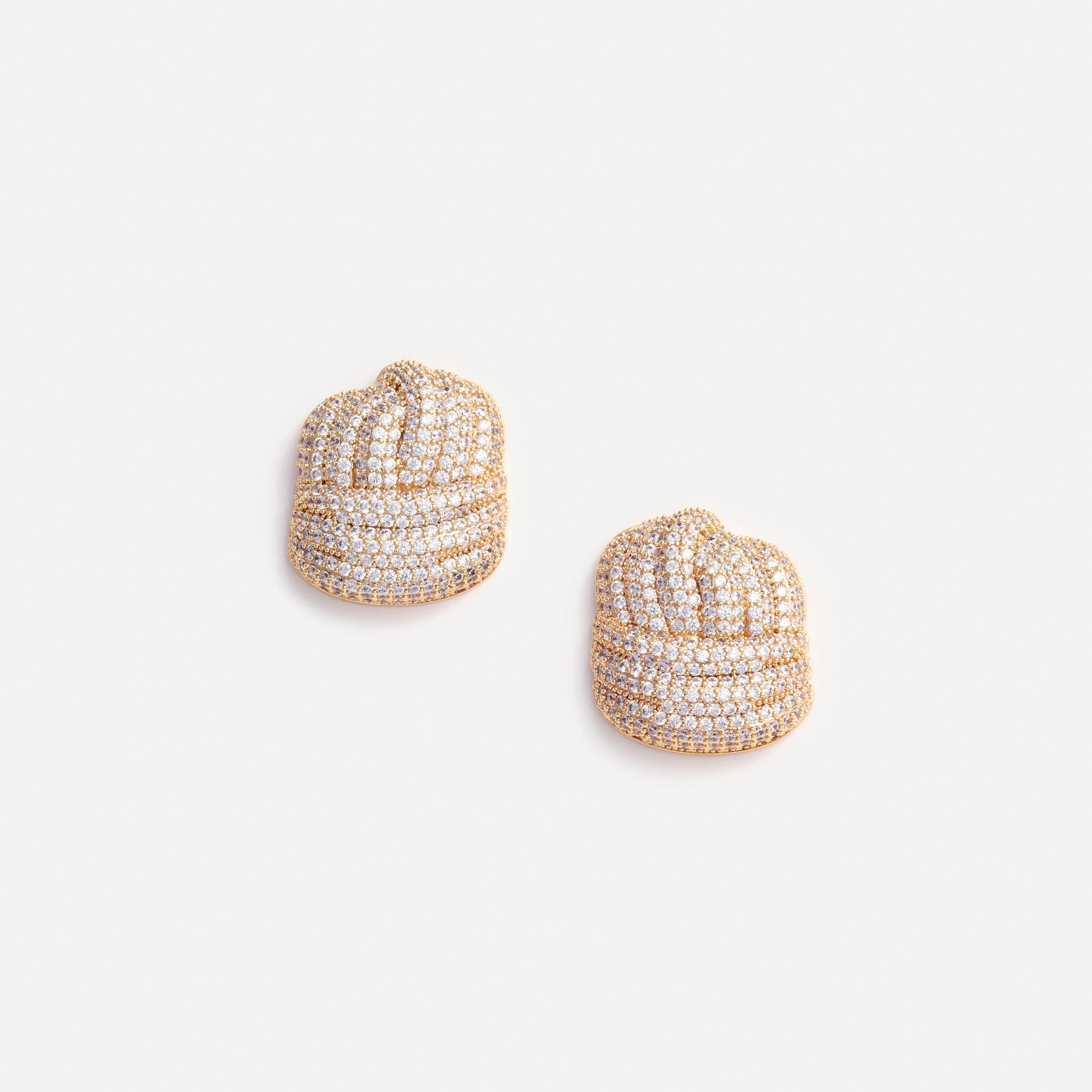 Gold Crystal Knot Earrings