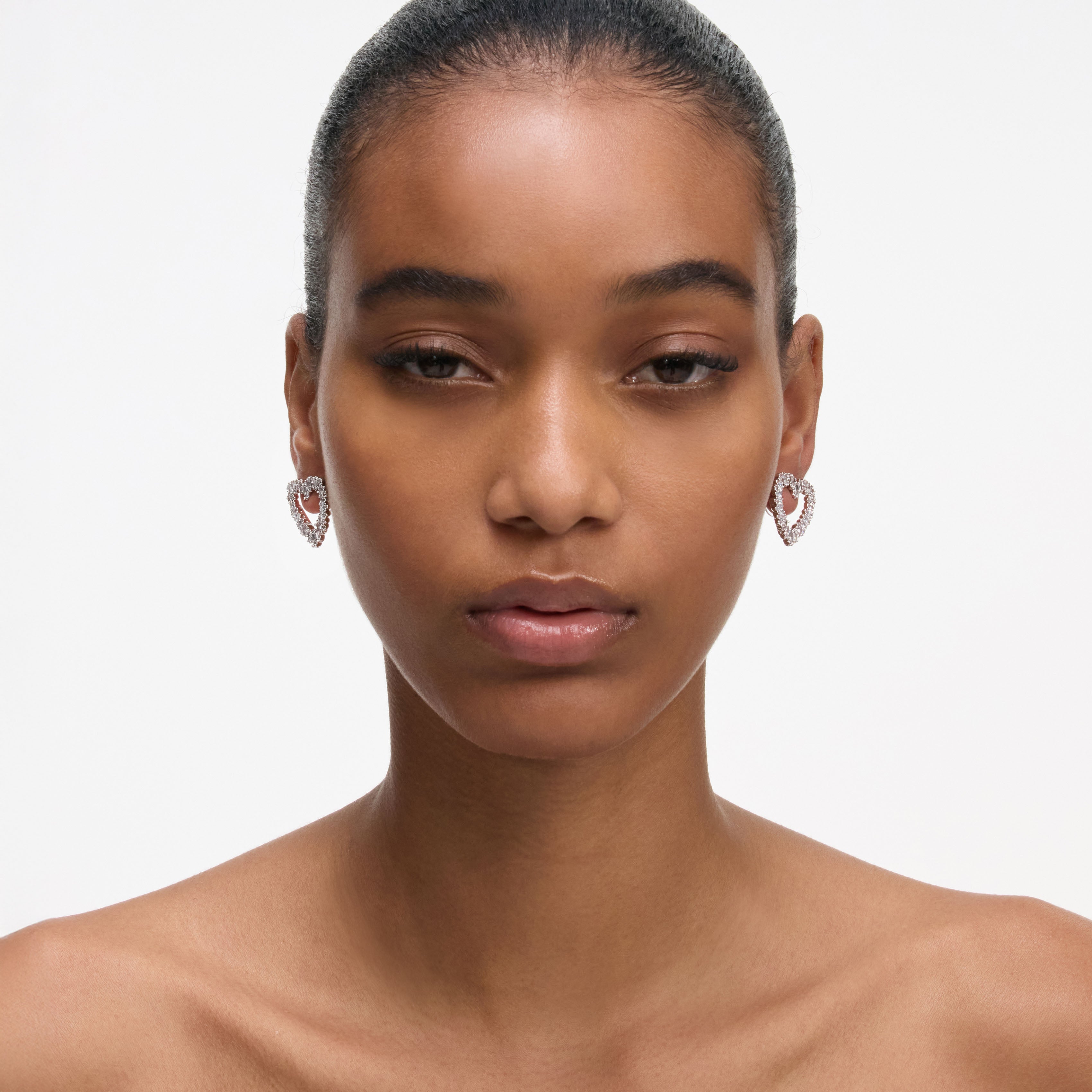 Mini Crystal Heart Earrings