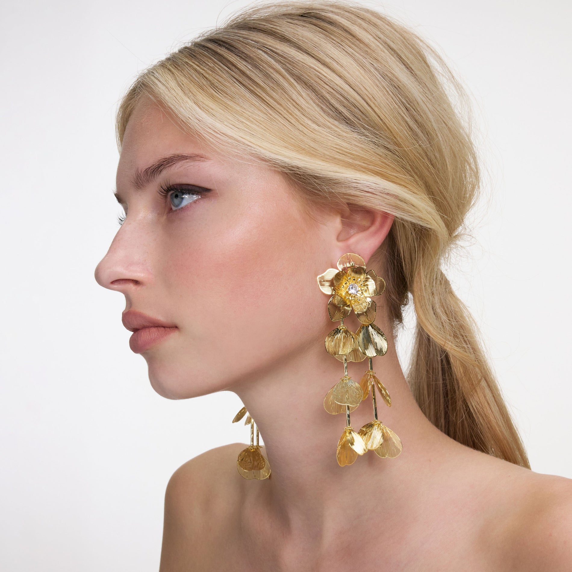 Gold Flower Earrings