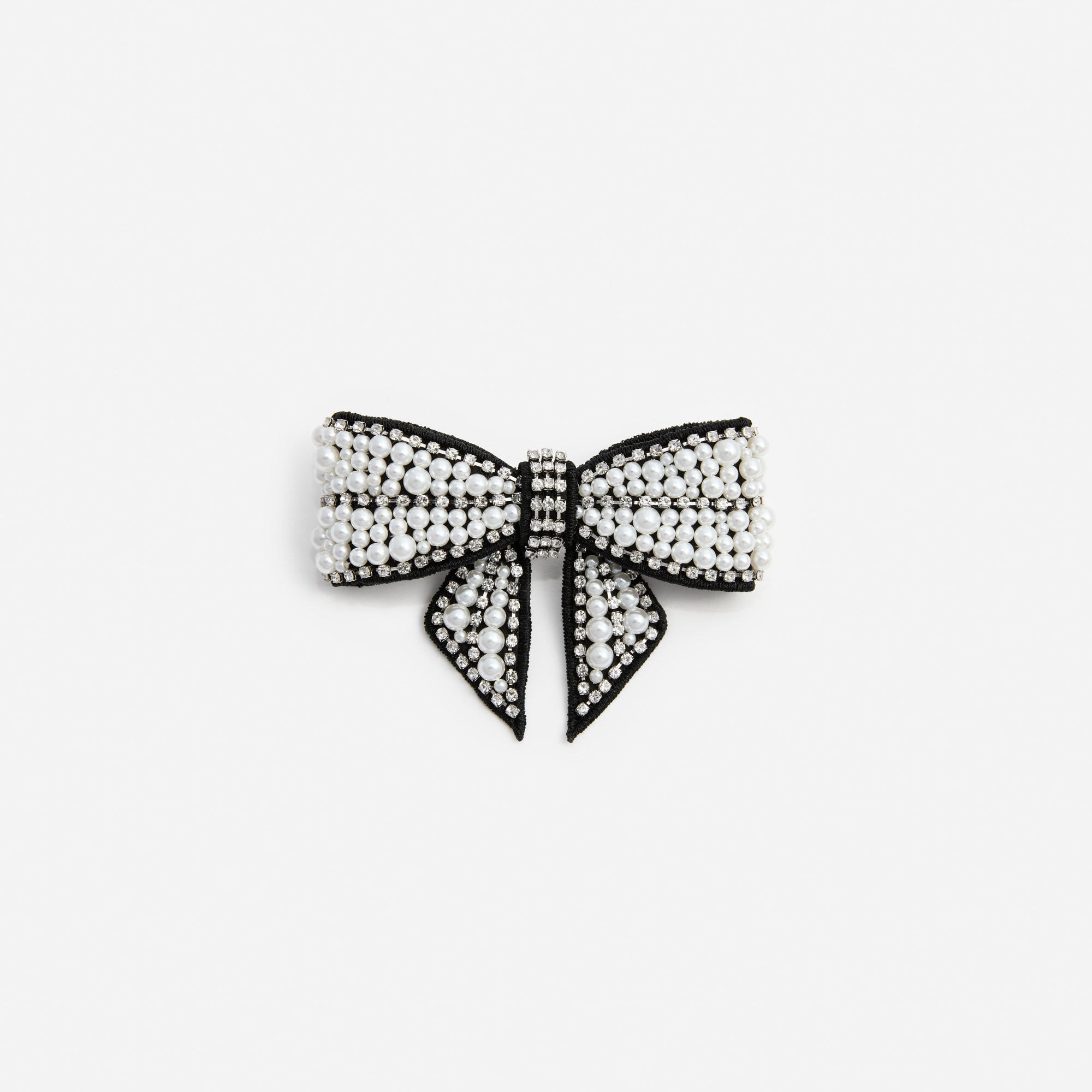 Black Pearl Satin Bow Hairclip