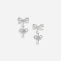 Double Bow Pearl Earrings