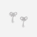 Crystal Bow Pearl Earrings