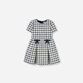 Navy Check Boucle Dress