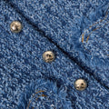 Textured Denim Heart Trim Jacket