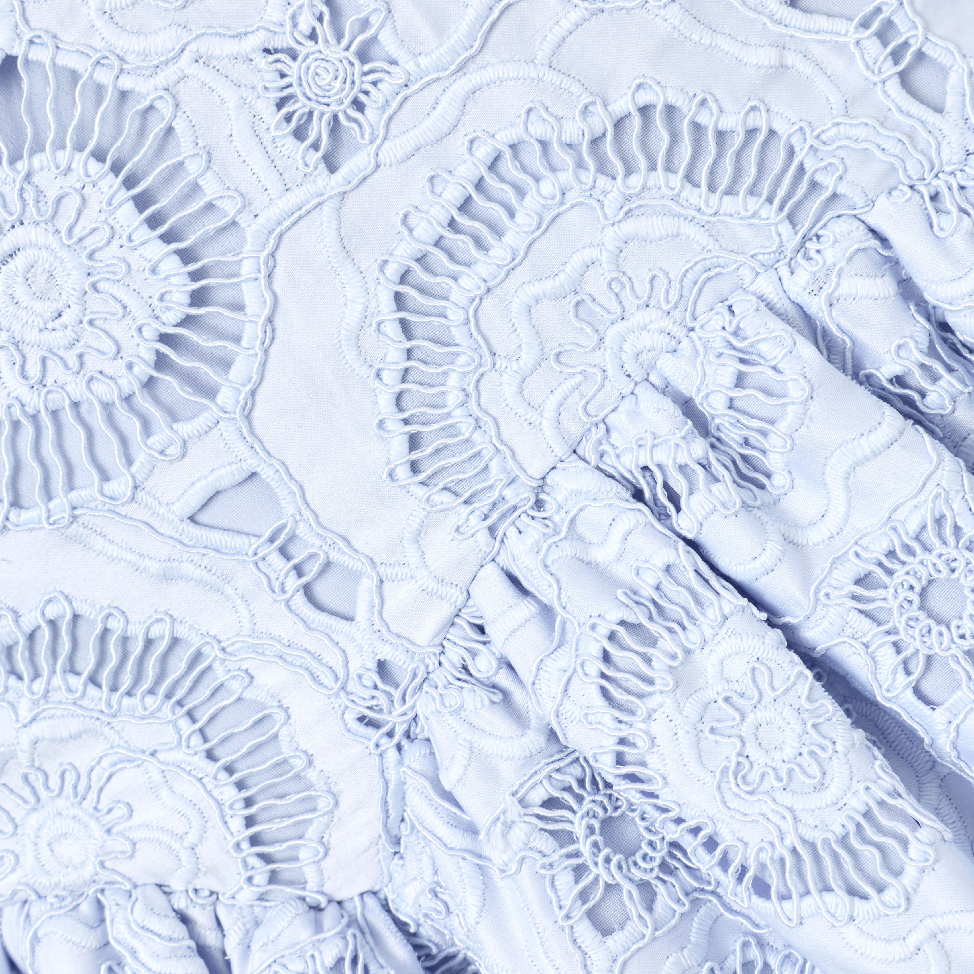 Blue 3D Flower Lace Dress