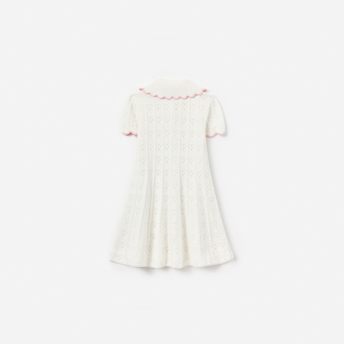 self-portrait - Cream Heart Knit Dress