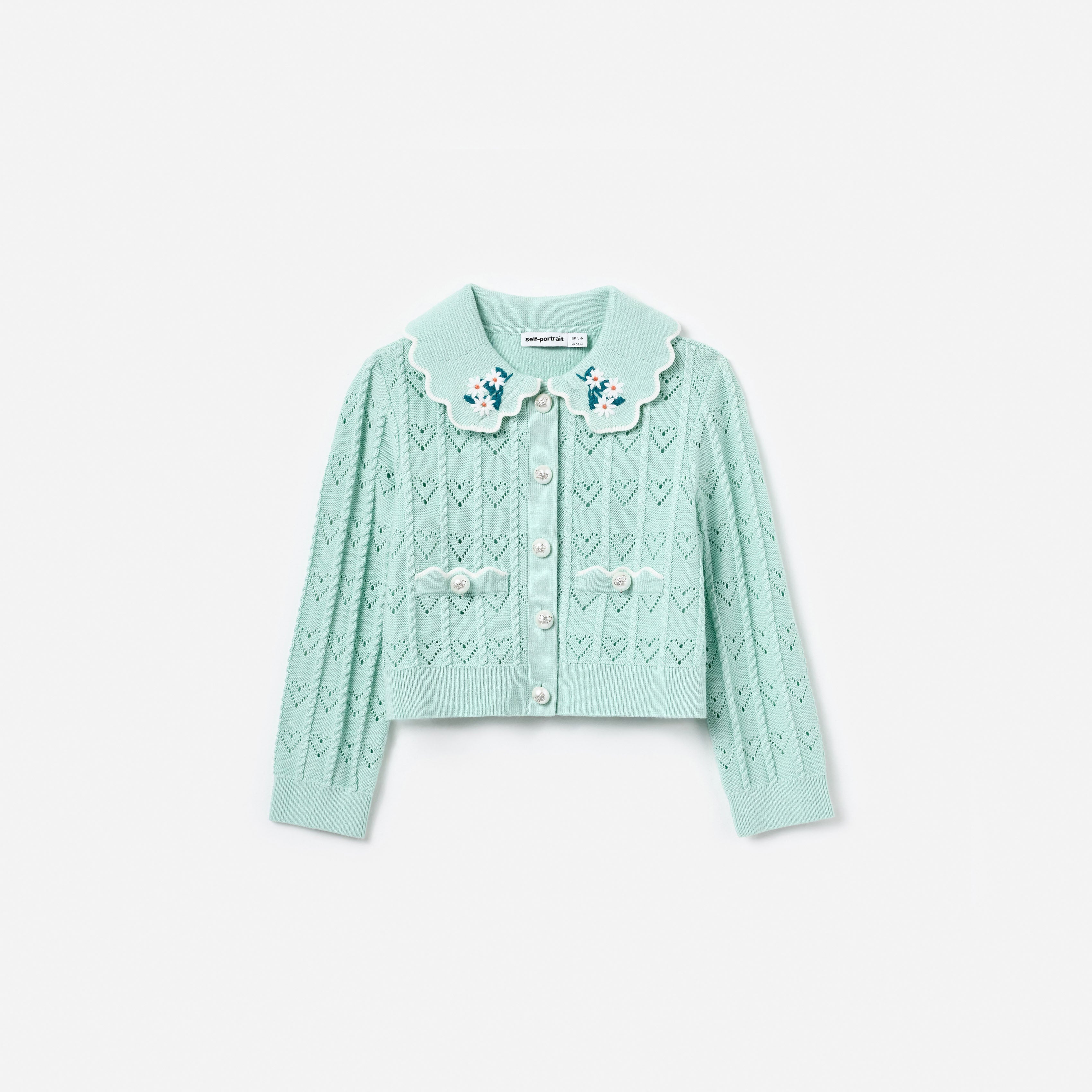Mint Heart Knit Cardigan