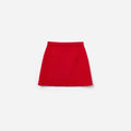 Red Flower Trim Knit Skirt