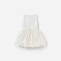 Cream Satin Tulle Flower Dress