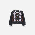 Grey Argyle Embellished Cardigan