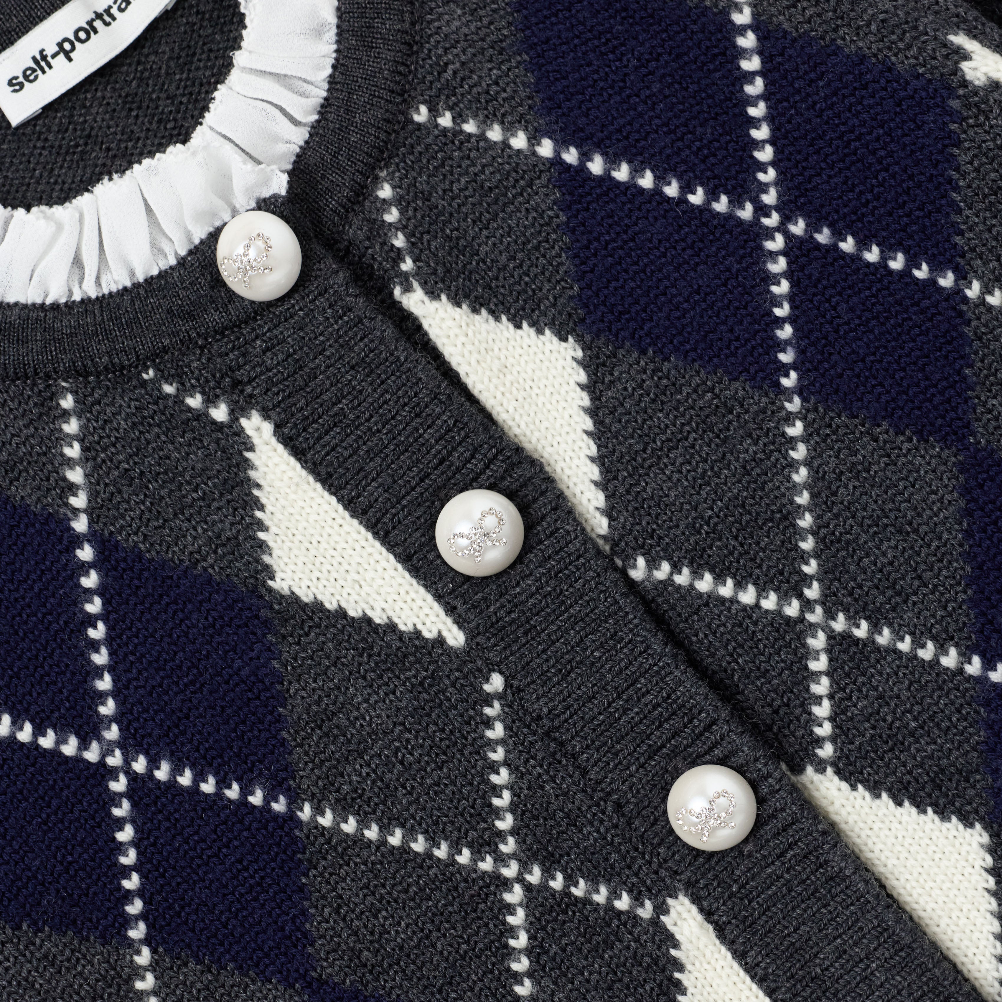 Grey Argyle Knit Dress