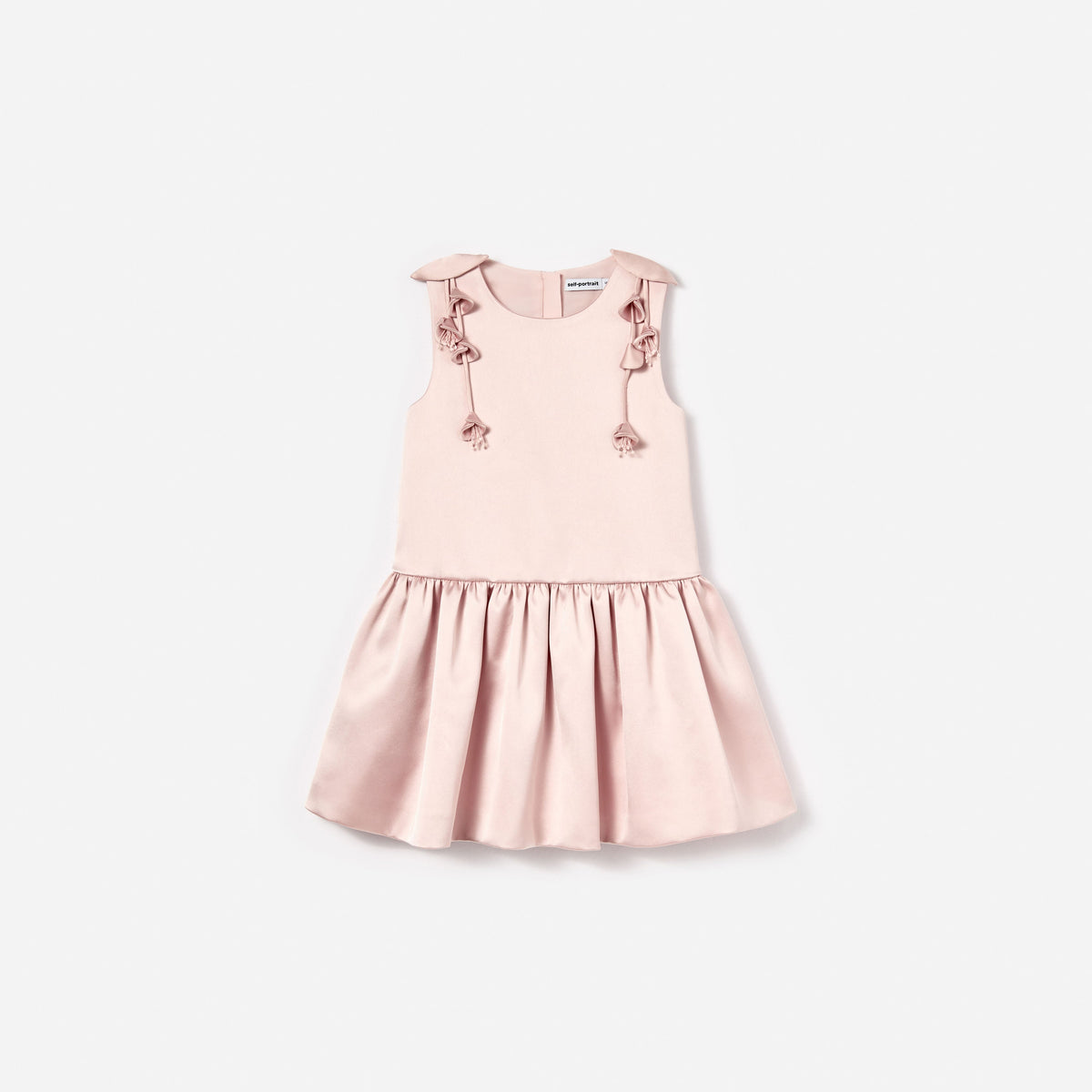 self portrait pink satin dress Self-Portrait - Pink Pearl Trim Satin Mini Dress
