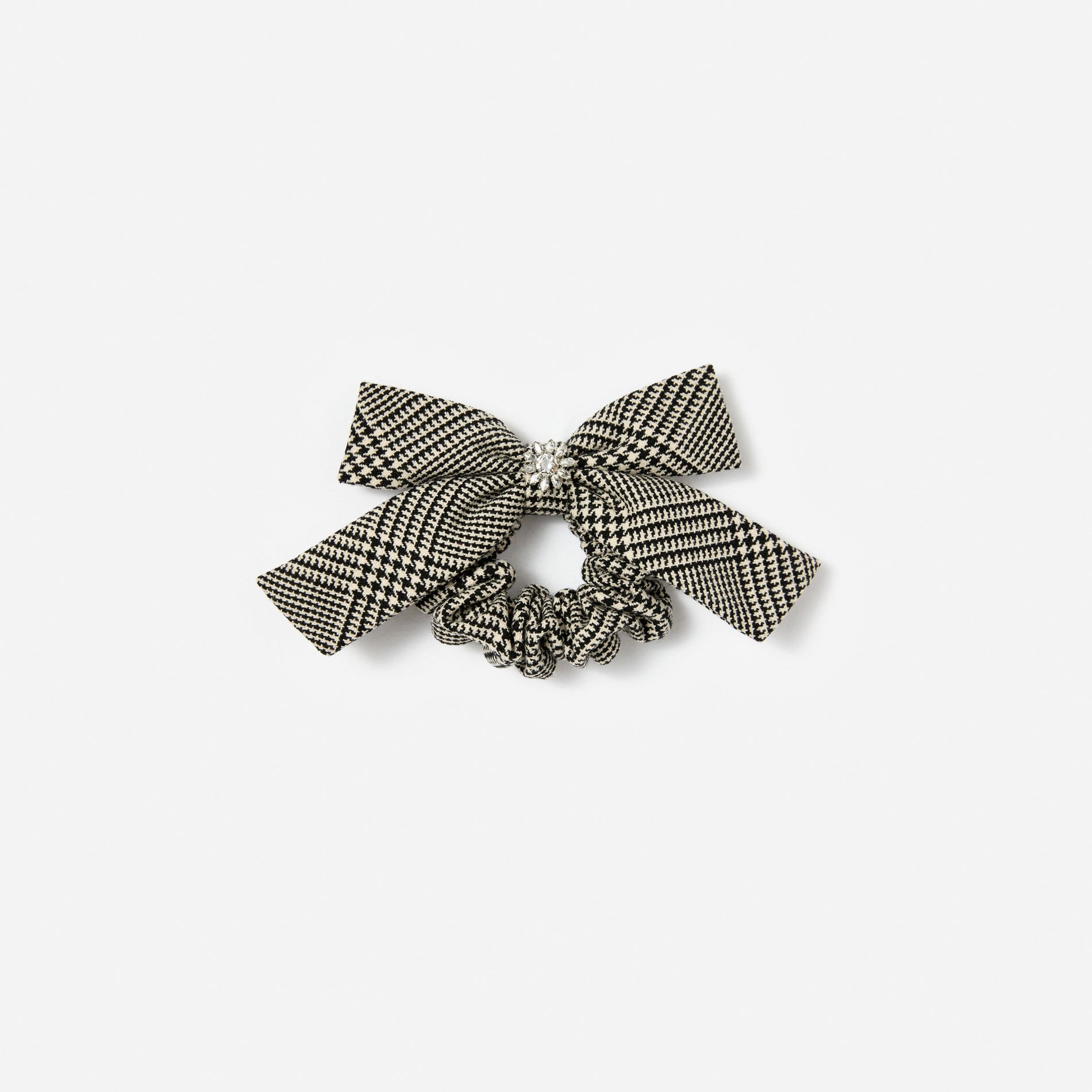 Black Check Hair Bow