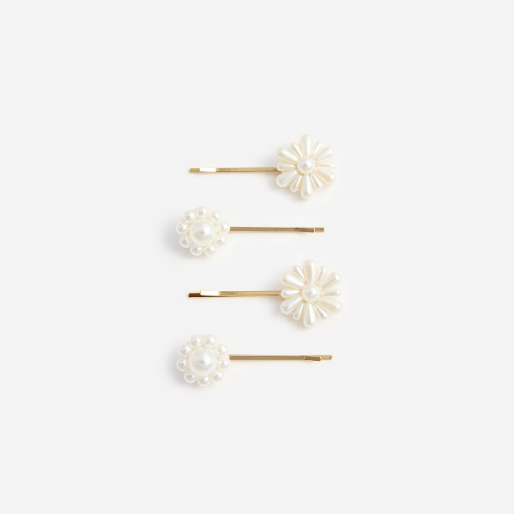 Pearl Flower Hairclips