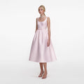 Pink Taffeta Midi Dress