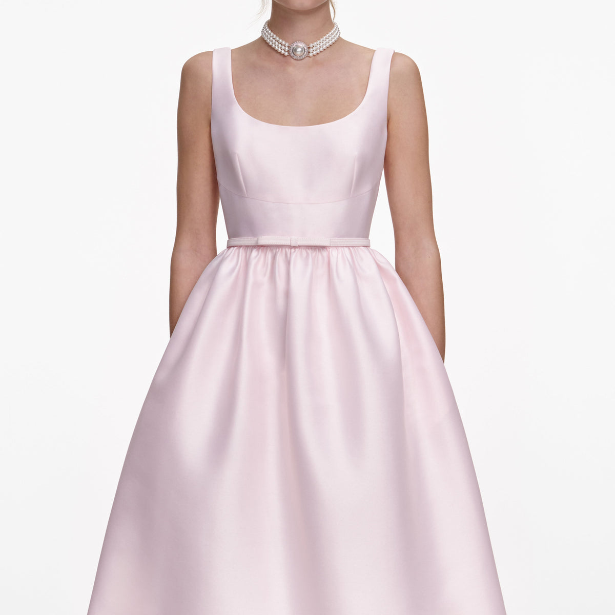 taffeta midi dress self portrait Self-Portrait - Pink Taffeta Midi Dress