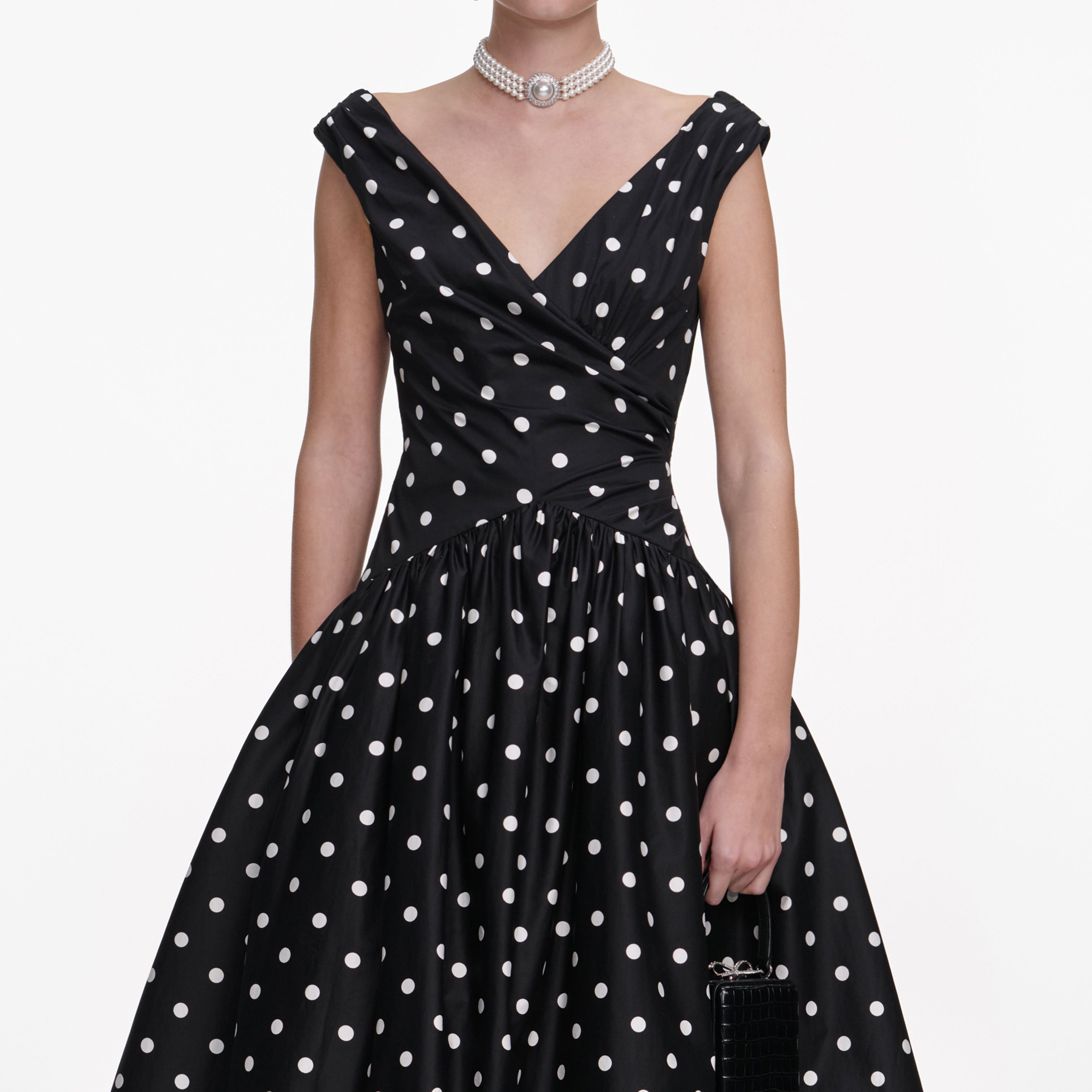 Black Cotton Midi Dress