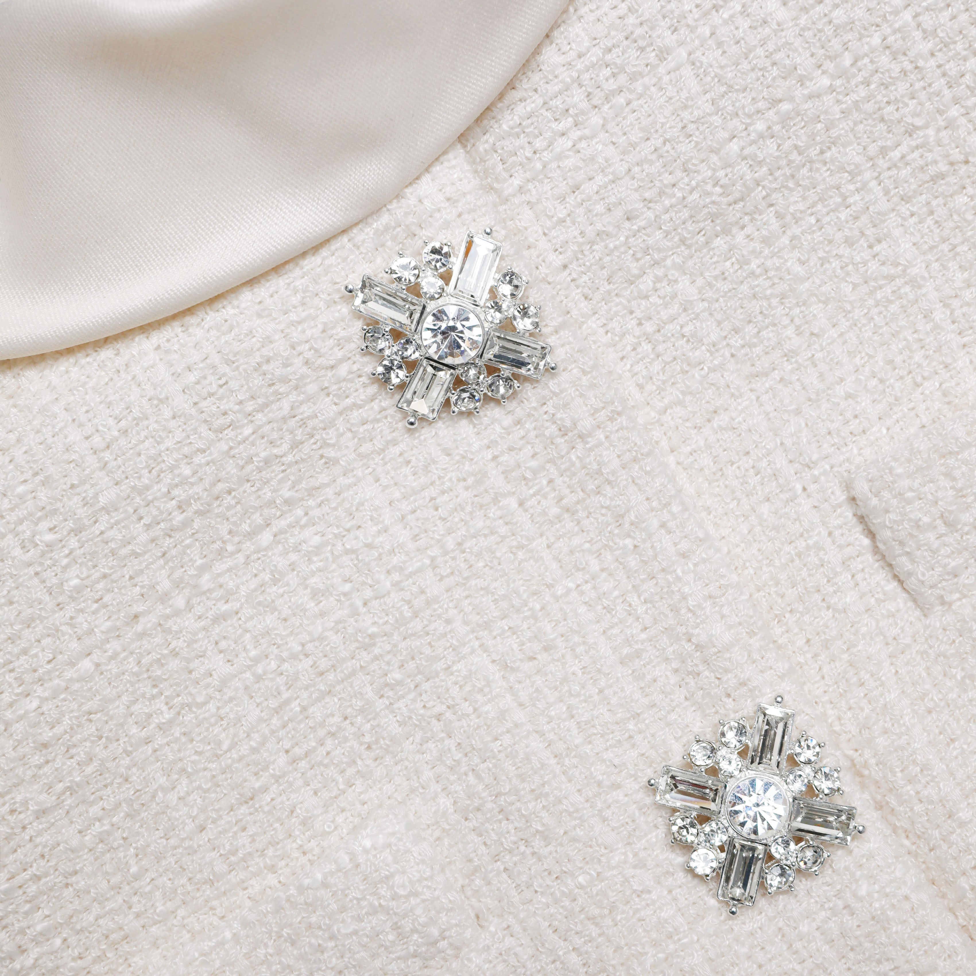 Cream Boucle Collared Maxi Dress