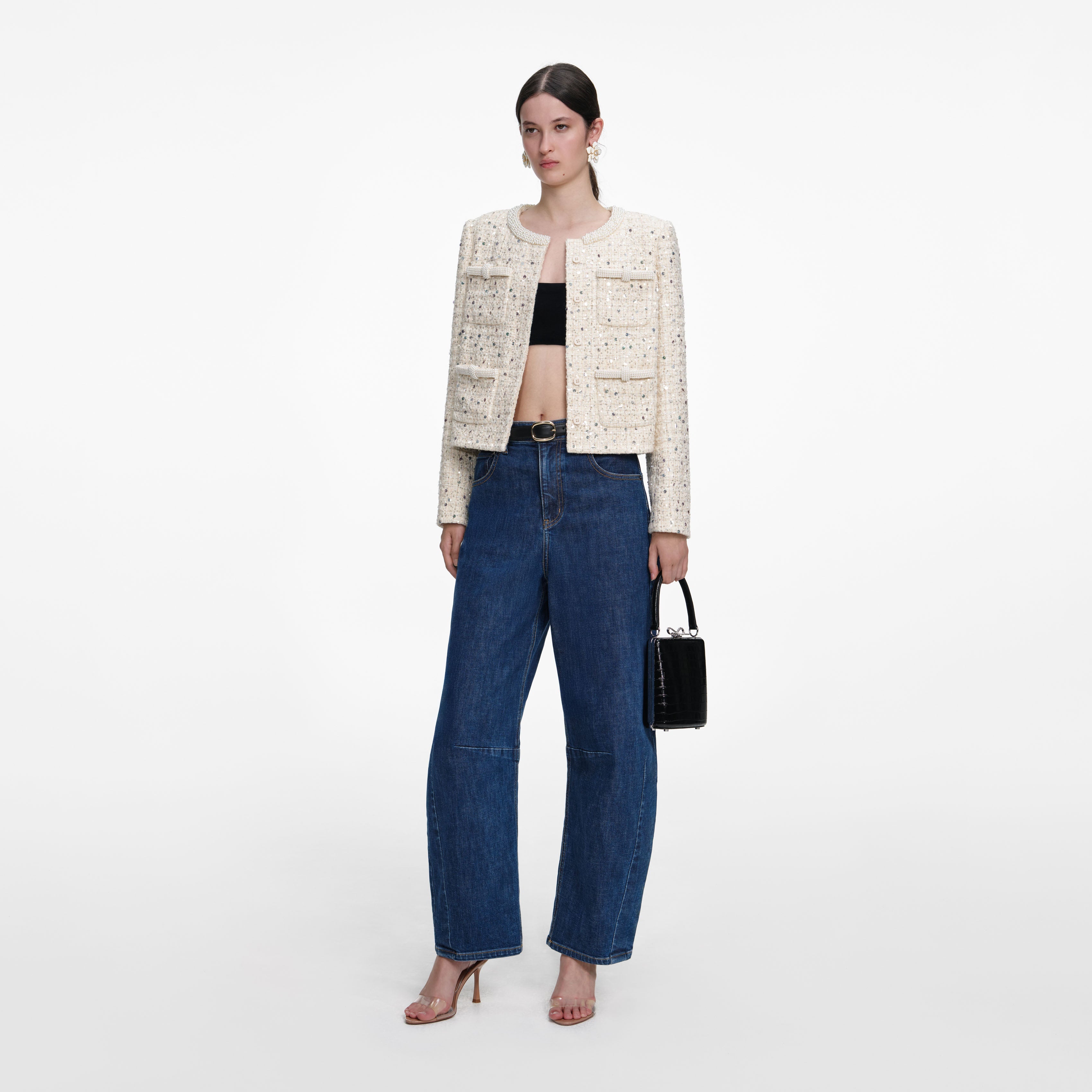 Pink Boucle Fur Cuff Jacket – self-portrait-US