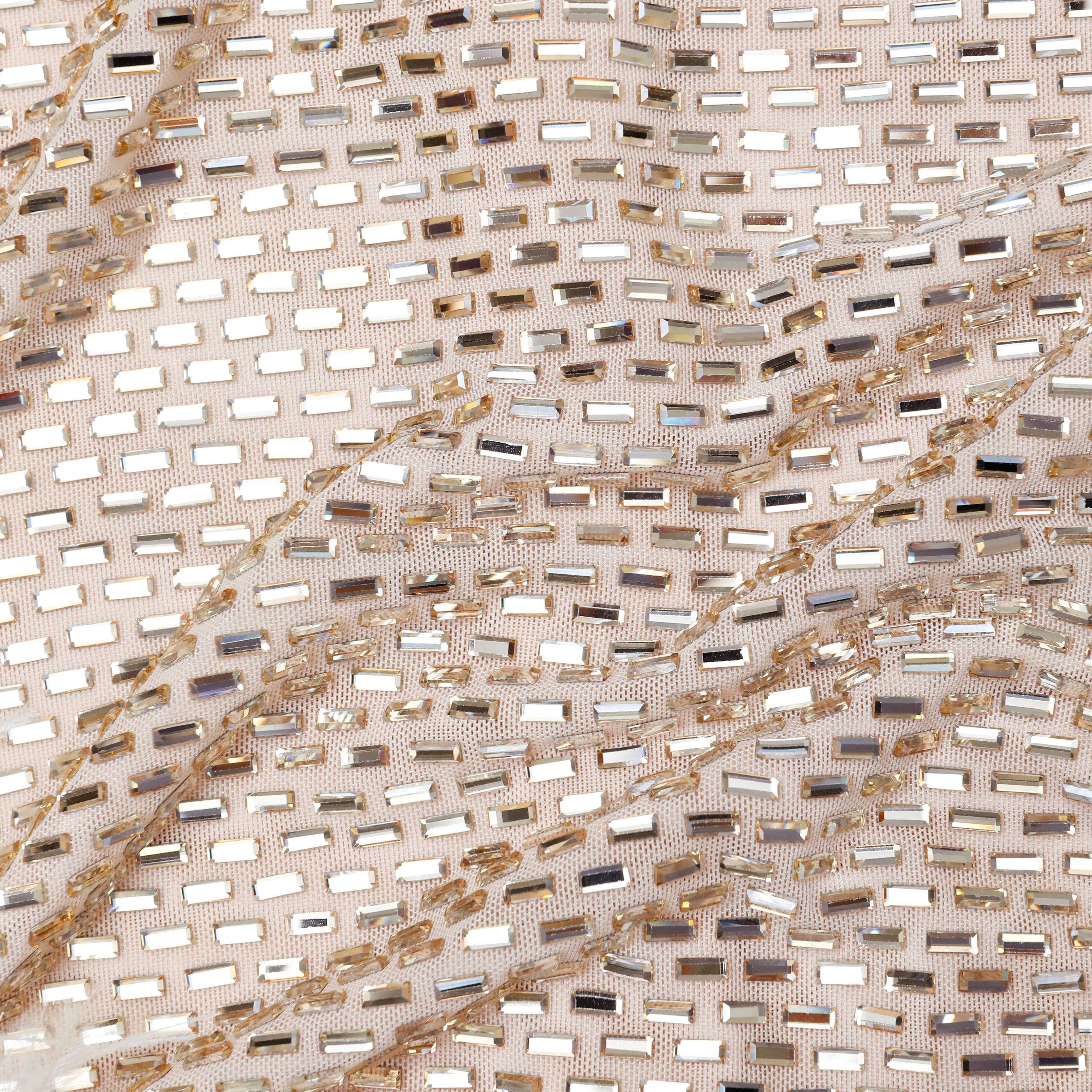 Champagne Rhinestone Drape Top