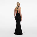Black Racer Back Viscose Knit Maxi Dress