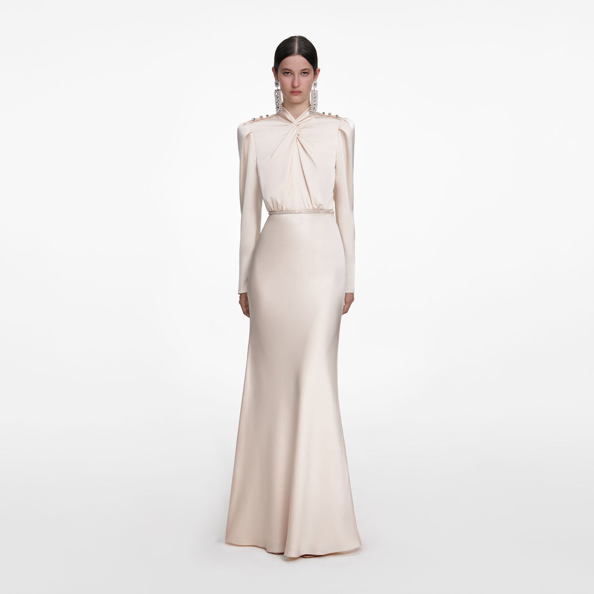self-portrait - Champagne Satin Maxi Dress