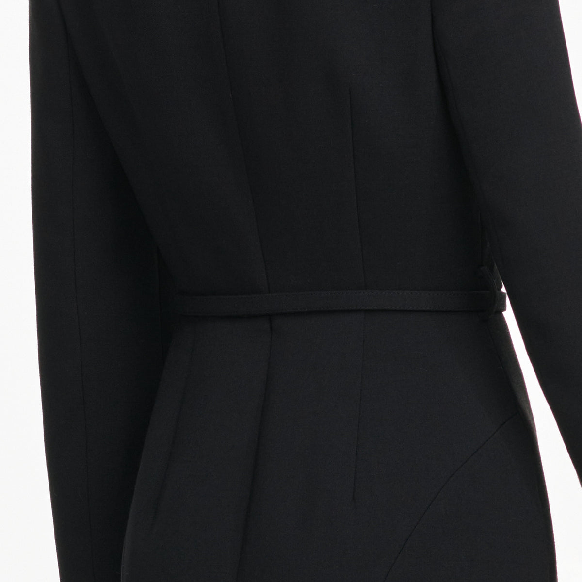 Black Tailored Brooch Midi Dress