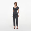 Grey Tailored Brooch Jumpsuit