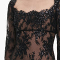 Black Sequin Lace Mini Dress