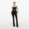 Black Lace Peplum Top
