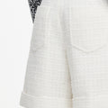 Cream Sequin Boucle Tailored Shorts
