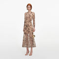 Beige Sequin Embellished Midi Dress