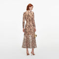 Beige Sequin Embellished Midi Dress